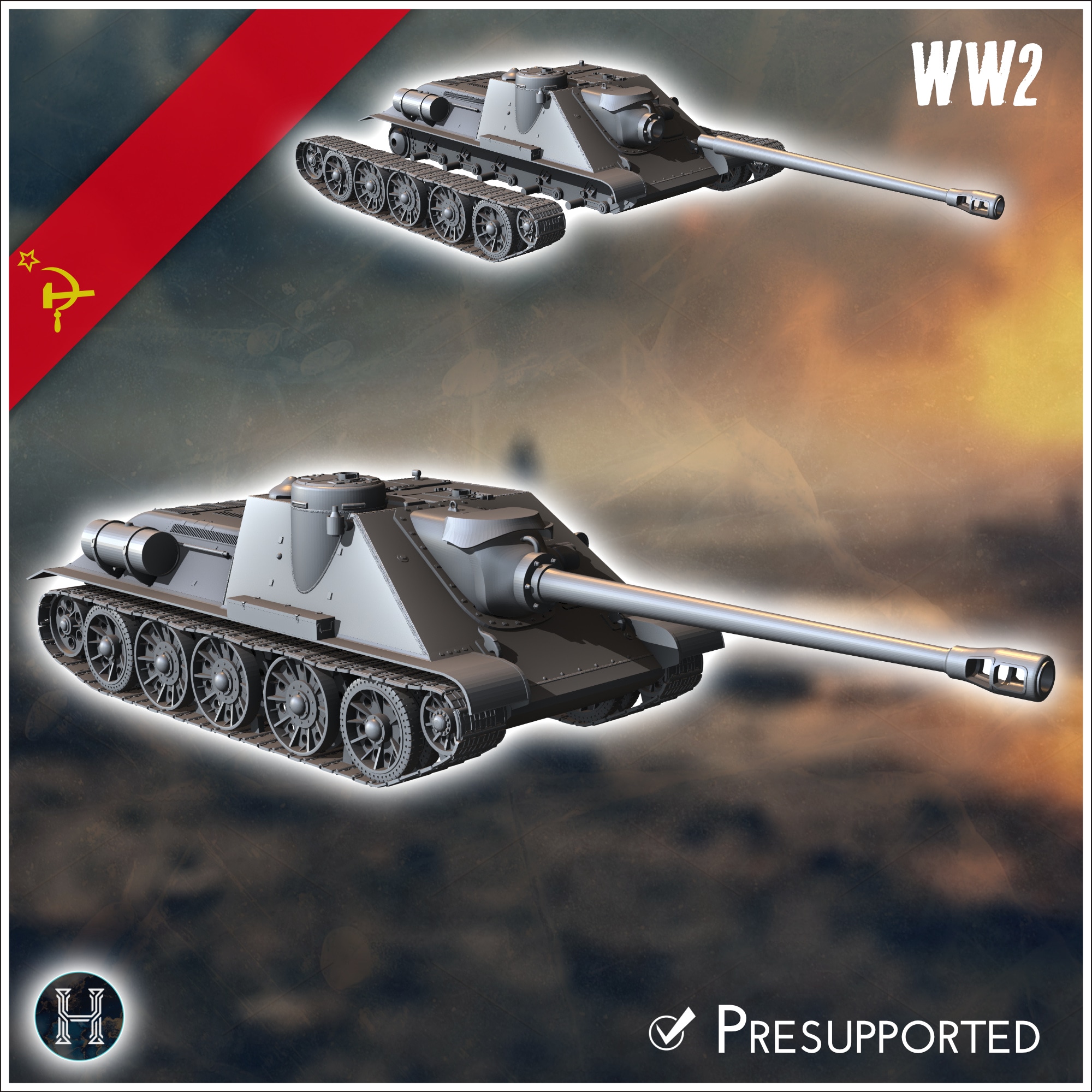 SU-122P assault gun - Soviet army WW2 Second World East front Ostfront RPG Mini Hobby